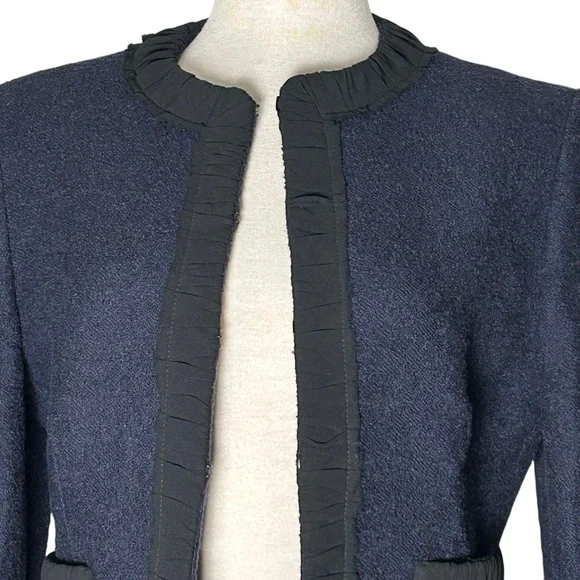 Michael Kors Italy Lady Coat Ruffle Structured Shoulders Blazer Wool Career 10